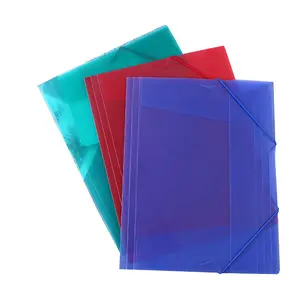 A4 clear transparent office pp doucment file folder plastic student file box with elastic banding