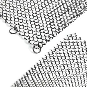 Customize Metallic Curtain Chain Link Mesh Decorative Curtain for Fireplace Hotel Outdoor