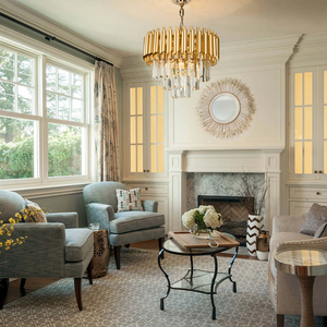 Đèn chùm pha lê trang trí mạ vàng kiểu châu Âu hiện đại, dùng cho nhà ở và khách sạn - Product Image 4