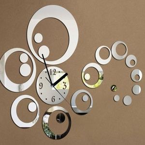 <b>Acrylic</b> 3D DIY Round Combination Wall Clock <b>Mirror</b> Mute Digital Clock Wall Sticker for Living Room Bedroom Decor - Product Image 3