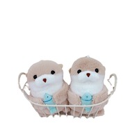 Usine loutre en peluche jouet mignon petite loutre peluche jouets mignon vendeur chaud Mini poupée porte-clés chambre décoration cadeau de noël