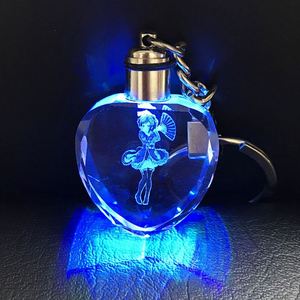 CY Creative Crystal Ball 3D Engraved <b>LED</b> Glow Crystal Keychains Custom <b>Backpack</b> Phone Pendant Decoration Gift Box Packing - Product Image 2