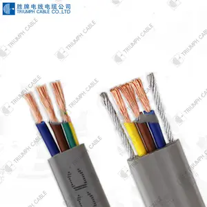 High Quality Steel Wire Flat 7*0.75 TVVB 300/500V Elevator Crane Travel Flexible Sheath Electric Wire Lift Cable