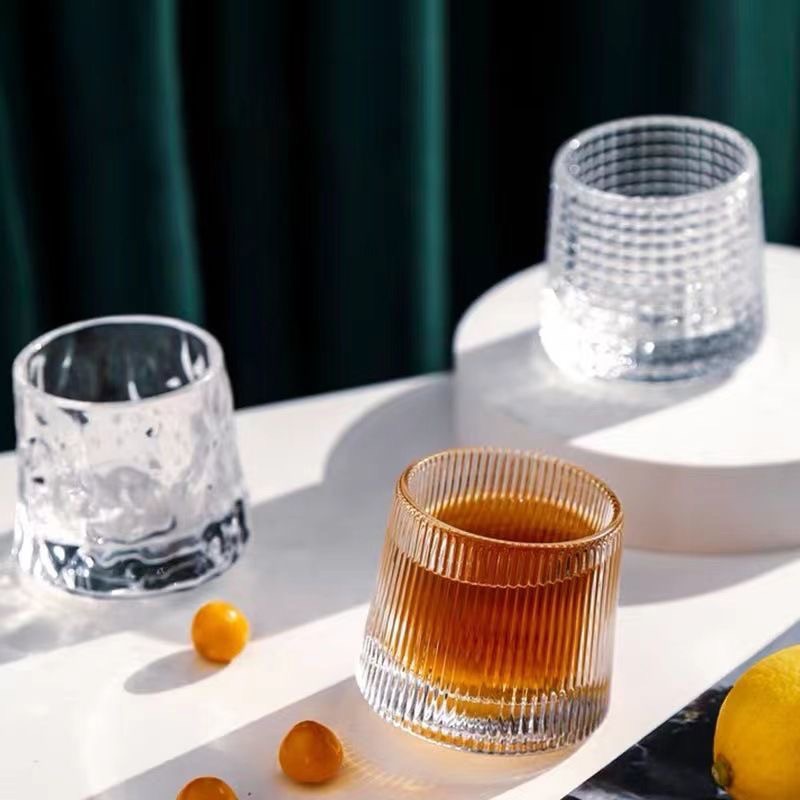 Rotary Whiskey glasses cup personality tumbler Old Fashioned glass wine cup