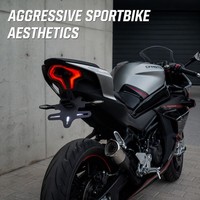 Soporte de matrícula de acero inoxidable de alta calidad para CFMOTO 450SR 450SR-S 2023-2025, eliminador de guardabarros trasero con luz LED