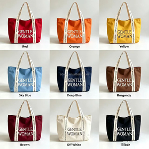 Sac fourre-tout en toile de coton imprimé avec sangle personnalisée, sac de shopping publicitaire tendance, sac fourre-tout promotionnel - Product Image 2