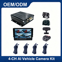 Kit de Surveillance Véhiculaire 4 Canaux 1080P avec Écran 10 pouces, 4G LTE, GPS, MDVR, Avertissement de Collision IA et Moniteur de Fatigue pour Transport en Bus (OEM)