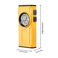 Lampu Gantungan Kunci LED Lampu Kerja Mini Pengisian Daya Magnetis dengan Klip Pena Senter EDC Lentera UV Putih Merah Kuning