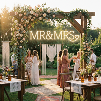 Enseigne LED néon Mr/Mrs, lumière blanc chaud, cœur lumineux, transformateur inclus, personnalisable pour mariages, anniversaires, fêtes, bureaux, magasins, mur de fond