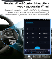 Autoradio multimédia Android 10,4 pouces de style Tesla pour Ford Kuga avec CarPlay, Android Auto et commande au volant Canbus