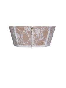 Bianco Del Merletto Disossato Sexy Mezza Tazza <span class=keywords><strong>Top</strong></span> <span class=keywords><strong>Corsetto</strong></span> di Modo Floreale Abbigliamento Donna <span class=keywords><strong>Crop</strong></span> <span class=keywords><strong>Top</strong></span> - Product Image 5