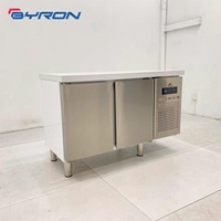 Plan de travail réfrigéré commercial en acier inoxydable à économie d'énergie, comptoir plat, refroidisseur de produits frais pour cantine, snack-bar, cuisine