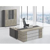 De luxe En Bois Mobilier de Bureau À Domicile Table D'appoint L Forme Patron Workbench