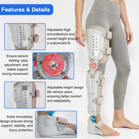 Attelle unisexe à 3 panneaux pour fractures du genou, stabilisateur d'immobilisation du genou, de la cheville et de la jambe pour la récupération post-chirurgicale (ACL, MCL)