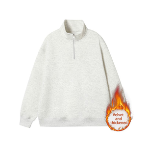 Sudadera con cremallera media <span class=keywords><strong>en</strong></span> blanco personalizada 420 gramos Sudadera de felpa francesa Sudadera con capucha logotipo personalizado 1/4 <span class=keywords><strong>sudaderas</strong></span> con cremallera <span class=keywords><strong>para</strong></span> Unisex - Product Image 2