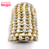 Chaîne de tasse, strass en cristal plaqué or SS38, pour couture, bricolage, décoration de vêtements, nouvelle collection, vente en gros