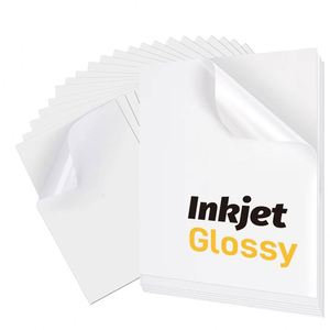 Papel Adhesivo de Vinilo Impermeable Blanco Brillante A4 (8.5x11 pulgadas) de FX, Resistente a Desgarros, para Impresora de Inyección de Tinta - Product Image 1