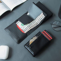 CASEKEY Billetera Porte-cartes magnétique Portefeuille en cuir RFID Porte Carte Porte-monnaie Porte-cartes en cuir à trois volets Portefeuille