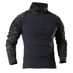 Camiseta Táctica de Manga Larga para Hombre, con Estampado de Camuflaje, Transpirable, Ecológica, Cuello Alto, para Senderismo, Caza, Escalada y Deportes - Product Image 1