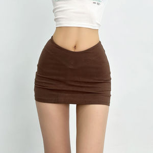 <span class=keywords><strong>Minifalda</strong></span> Casual Ajustada de Color Sólido para Mujer Madura, Sexy, para Club, con Corte <span class=keywords><strong>en</strong></span> V <span class=keywords><strong>en</strong></span> la Cintura, Super Mini - Product Image 5
