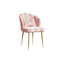 Chaise d'appoint moderne et luxueuse en velours léger avec dossier à tiges, tabouret de coiffeuse pour école, chambre, bureau à domicile, hôtel