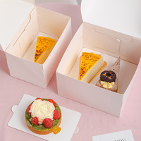französische Gebäck-Mousse Kuchenbox hochwertige weiße kleine Kuchenboxen Muffin-Papierbecher Verpackungsbox mit Tray