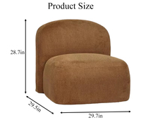 Fauteuil marron de style nordique en tissu doux avec dossier confortable pour salon, chambre, hôtel, maison, meubles de loisirs
