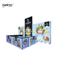 8x8 personnalisé Double face Tension tissu Seg modulaire boîte à lumière exposition Led lumineux boîte à lumière signe stand présentoirs