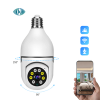 Caméra Ampoule Intérieure Sans Fil Ikevision V380pro 1080P 2MP à Prix Abordable, Audio Bidirectionnel, Panoramique/Inclinaison, Sécurité Domestique WIFI, Vision Nocturne CMOS