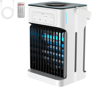 Mini-refroidisseur d'air USB portable, 3 vitesses, pour bureau et dortoir, ventilateur de réfrigération et humidification en plastique, faible bruit - Product Image 1