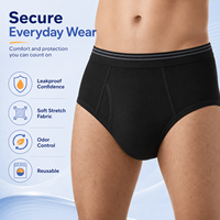 Caleçons Boxers Fraîcheur Longue Durée pour Hommes, 4 Couches, Anti-Fuite 100 ml, Braguette Cousue, Coussinet Intégré, Sous-vêtements en Tricot Doux, Contrôle de la Vessie