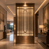 Écran décoratif de luxe en bronze pour hall d'ascenseur, panneau de cloison en filigrane rétroéclairé, taille personnalisée