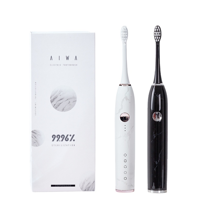 AIWO Electric Toothbrush Travel With 2 Replacement Brush Heads Rechargeble Reusable Smart Toothbrush Last Up To 90 Days