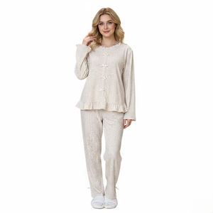 Super Soft 350g Heavyweight Sea Island Velvet Lounge Wear Set Anti-static Breathable <b>Fleece</b> <b>Pajamas</b> <b>for</b> Ladies Winter Warmth - Product Image 2