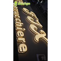 Lettres lumineuses LED programmables personnalisées en acier inoxydable pour enseignes de boutique, éclairage directionnel extérieur pour entreprises automobiles