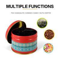 JYB – boîte en fer blanc en métal de qualité alimentaire, mini forme ronde, chocolat, thé, café, grains de café en poudre, boîte en fer blanc de noël avec couvercle