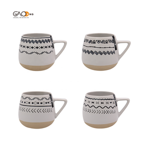 Tasse à café à thé en céramique avec logo en creux en gros avec fond naturel Tasses à thé en grès personnalisées avec motif résistant à la cire - Product Image 2