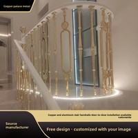 Rampe d'escalier en alliage d'aluminium pour villa, garde-corps artistique pour maison de campagne auto-construite, duplex haut de gamme, fixation au sol, personnalisable, livraison nationale