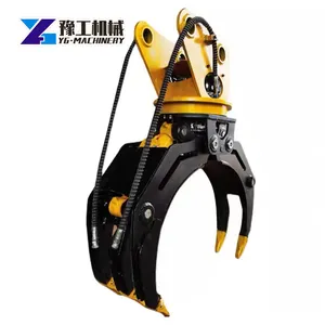 Hydraulic ATV trailer mechanical gripper skid steer grabber excavator log rotating grapple for tractor