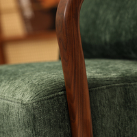 Fauteuil de détente moderne, fauteuil d'appoint individuel, structure en bois massif, siège rembourré pour salon, studio