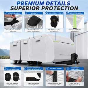 Housse de protection <span class=keywords><strong>pour</strong></span> camping-car Bestway Custom Class - Imperméable, anti-UV, anti-vent, anti-poussière, rejet IR à 70 %, tissu non tissé durable, protection extérieure <span class=keywords><strong>pour</strong></span> <span class=keywords><strong>voiture</strong></span> - Product Image 4