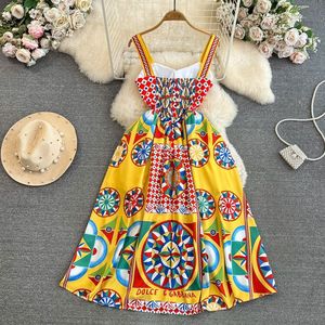 Abito Lungo Vintage Stile Barocco Senza Spalline in Pizzo, Antistatico, a Vita Alta, Slim-Fit, Stampa Floreale, Ideale per Vacanze al Mare - Product Image 4