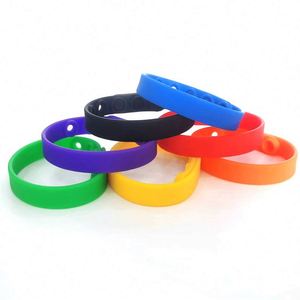 Bracelet en silicone à prix bas, vente en gros, taille réglable, bracelet en caoutchouc, impression personnalisée du logo et du texte - Product Image 1