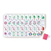 Jeu de Mahjong Américain Personnalisé avec Logo Rose Rouge, 4 Couches d'Acrylique Composite, Ensemble Complet de Tuiles de Mahjong, Gravure Personnalisée, Kit de Jeu de Mahjong USA