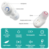 Alat Bantu Dengar Lingdong In-Ear untuk Gangguan Pendengaran Ringan hingga Sedang, Dapat Diisi Ulang, Ramah Lingkungan, Ukuran Mini, Peredam Kebisingan, Pengisian Cepat