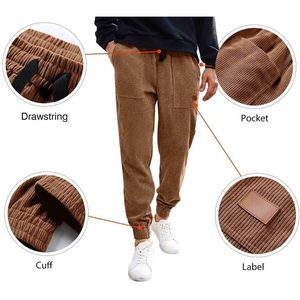 Pantalones Deportivos de Pana para Hombre FOXA, con Cordón, Cintura Elástica, Corte Holgado y Ajustado, con Bolsillos, para Uso Casual - Product Image 4