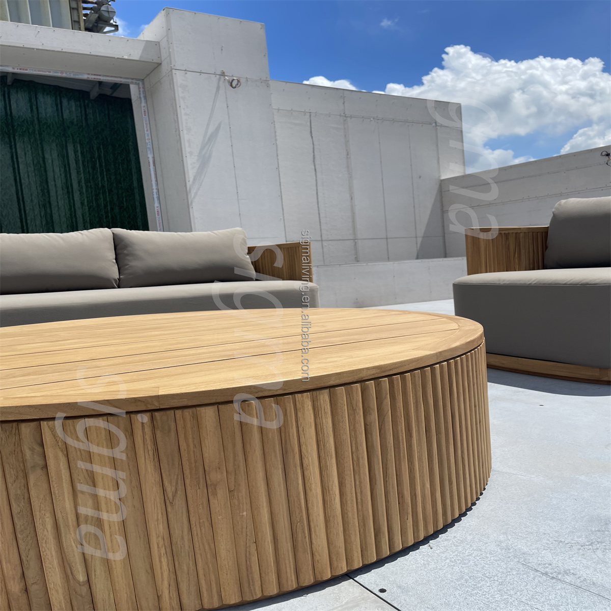2024 Modern Patio Furniture Garden Set New Design Solid Wooden Teak Garden Furniture Luxury Outdoor Lounge Sofa