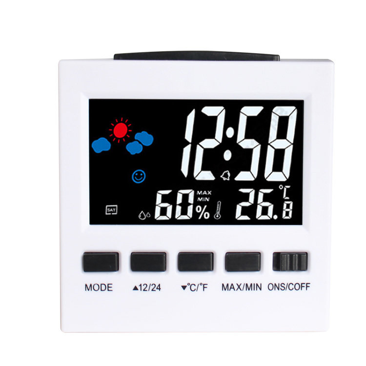 Color Display Voice Control Digital Weather Stations Indoor Alarm Clock with Thermometer and Hygrometer Forecast Clock