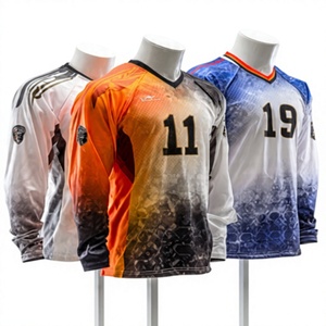 เสื้อเจอร์ซีย์แบบซับลิเมชั่นสั่งทำพิเศษ แขนยาว ทรงปกติ ผลิตจากโพลีเอสเตอร์ 100% สำหรับการแข่งขันและฝึกซ้อม ระบายอากาศได้ดี เหมาะสำหรับผู้ใหญ่ - Product Image 1