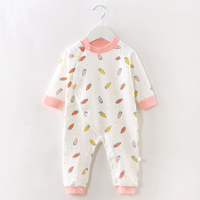 Nouveau costume une pièce bébé, vêtements rampants mignons à manches courtes et à manches longues en coton printemps et automne